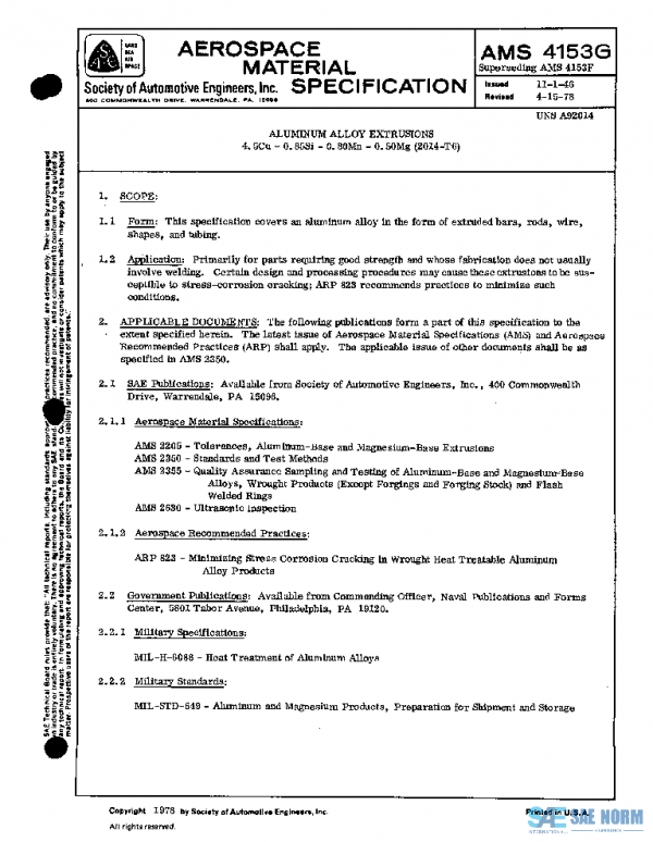 SAE AMS4153G PDF SAE AMS4153G PDF