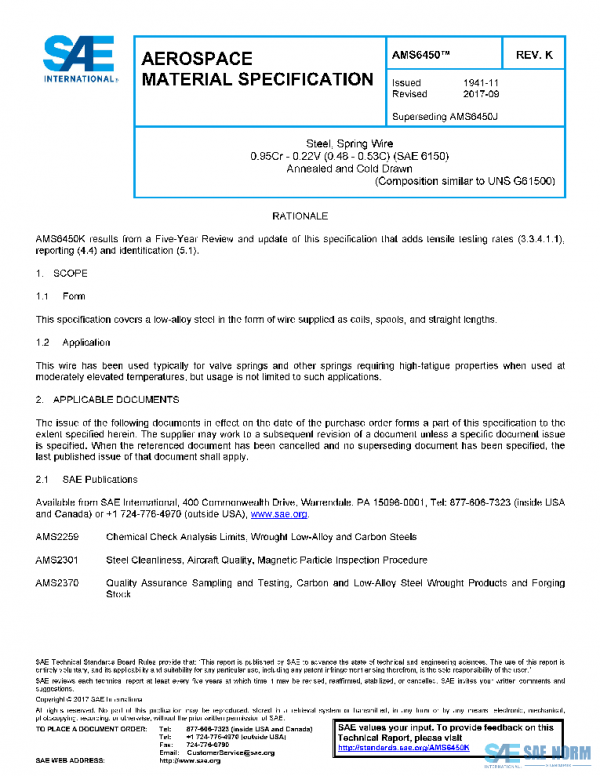 SAE AMS6450K PDF SAE AMS6450K PDF