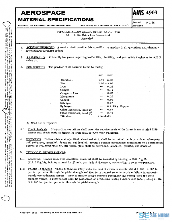 SAE AMS4909 PDF SAE AMS4909 PDF