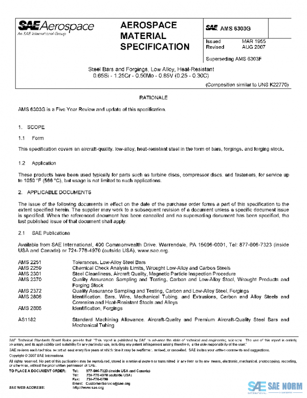 SAE AMS6303G PDF SAE AMS6303G PDF