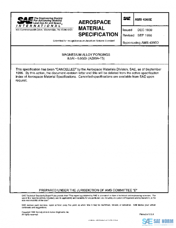 SAE AMS4360E PDF