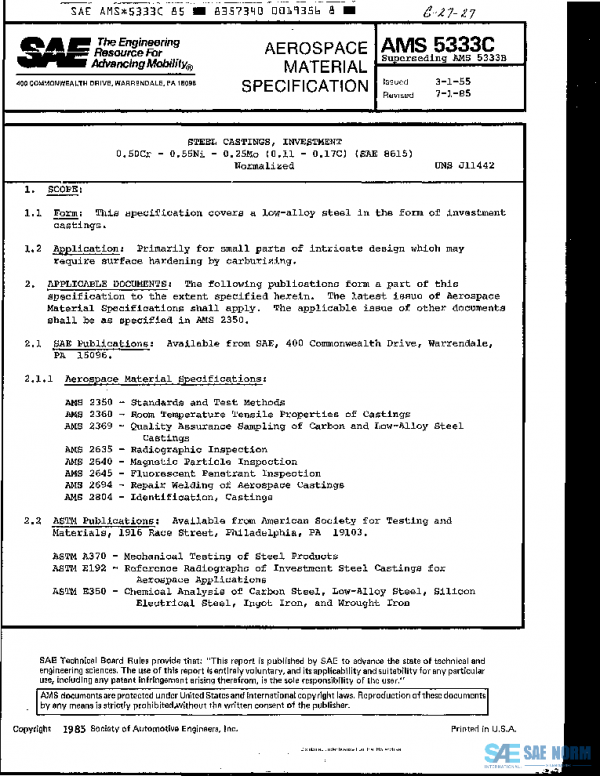 SAE AMS5333C PDF