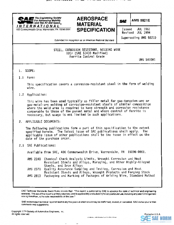 SAE AMS5821E PDF