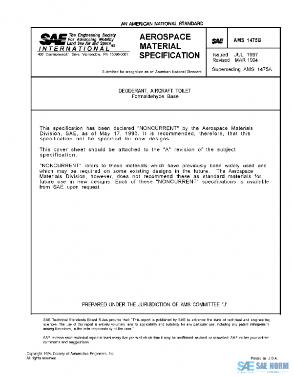 SAE AMS1475B PDF SAE AMS1475B PDF