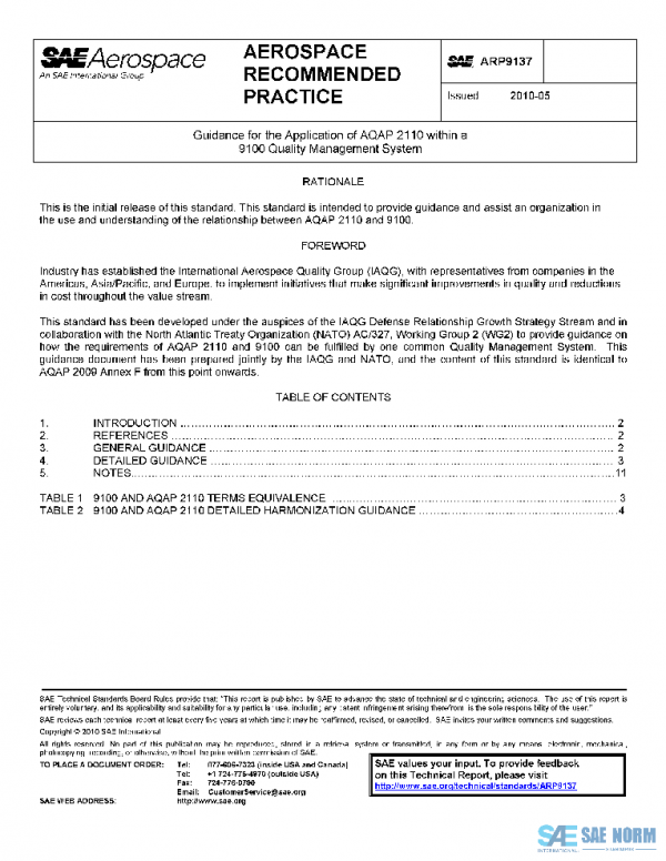 SAE ARP9137 PDF SAE ARP9137 PDF