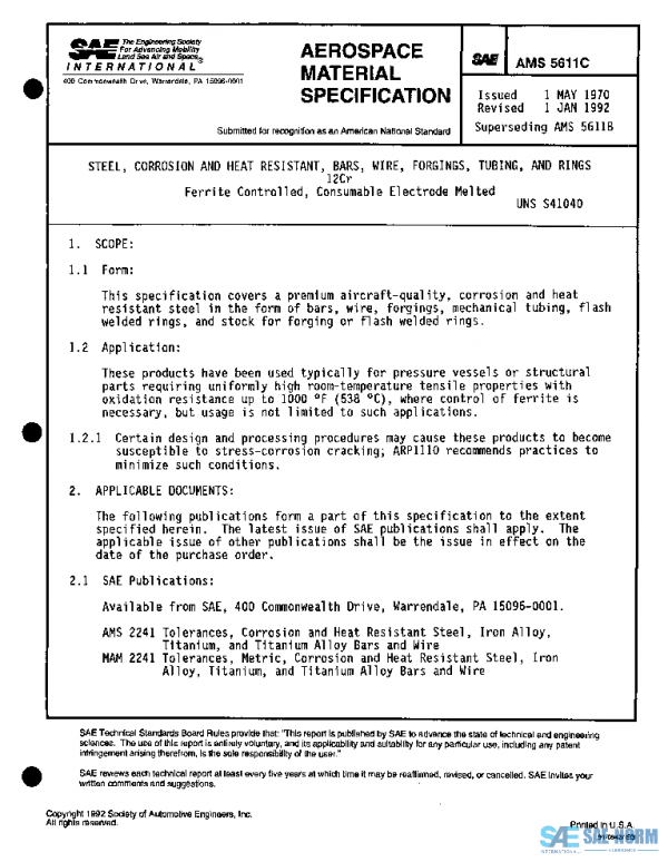 SAE AMS5611C PDF