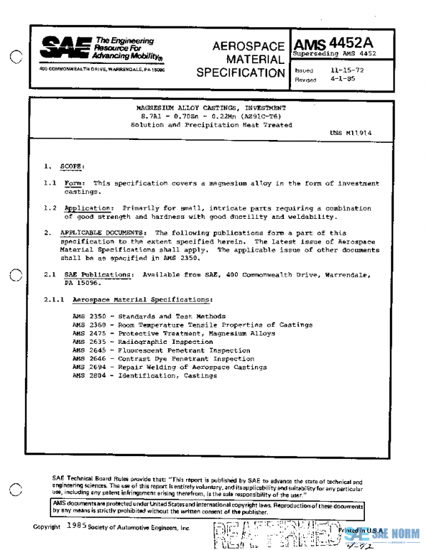 SAE AMS4452A PDF SAE AMS4452A PDF