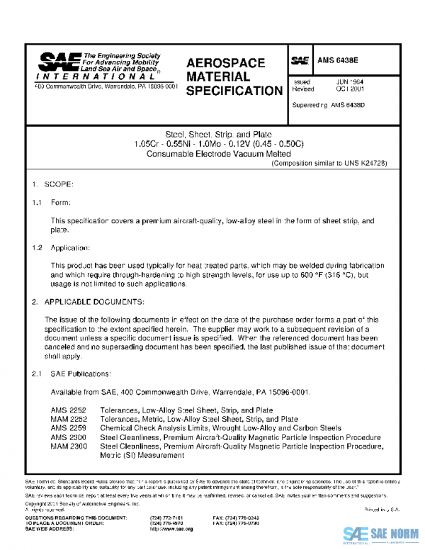 SAE AMS6438E PDF SAE AMS6438E PDF