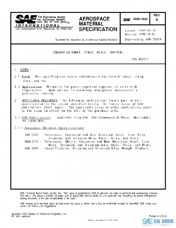 SAE AMS7850B PDF SAE AMS7850B PDF