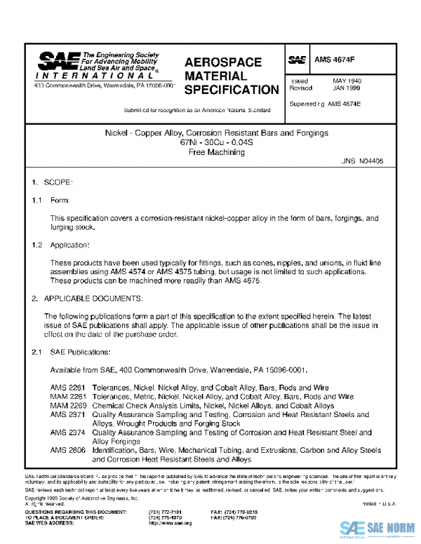 SAE AMS4674F PDF SAE AMS4674F PDF