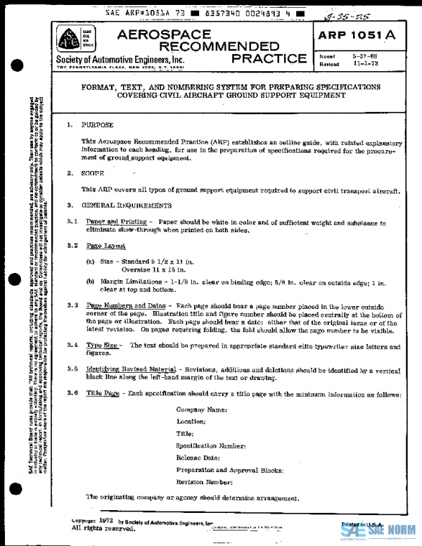 SAE ARP1051A PDF