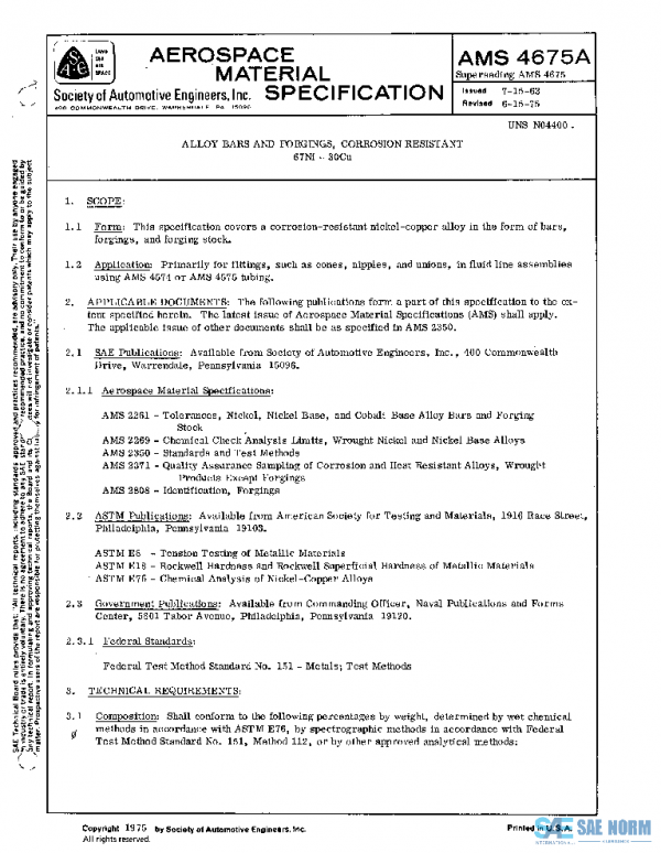 SAE AMS4675A PDF