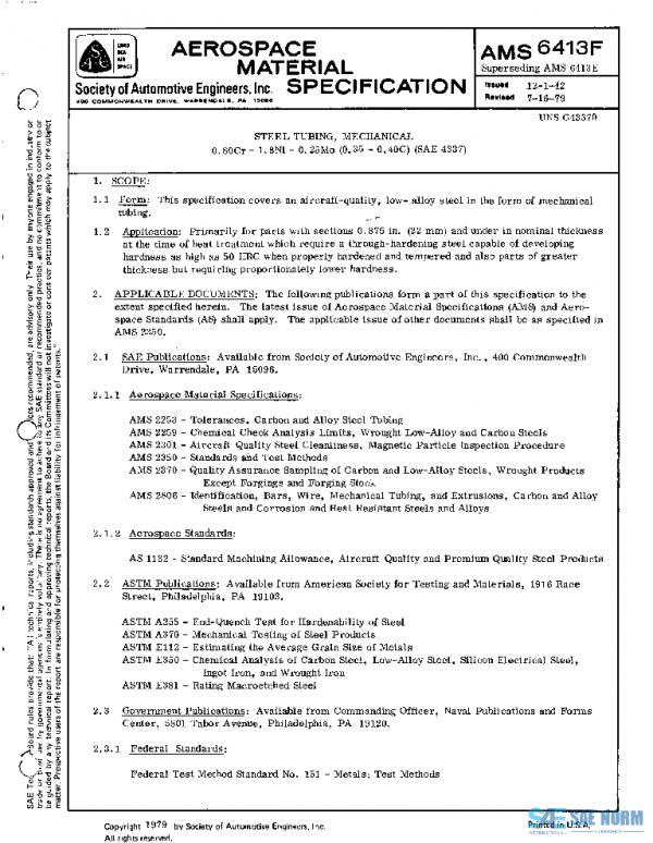 SAE AMS6413F PDF SAE AMS6413F PDF