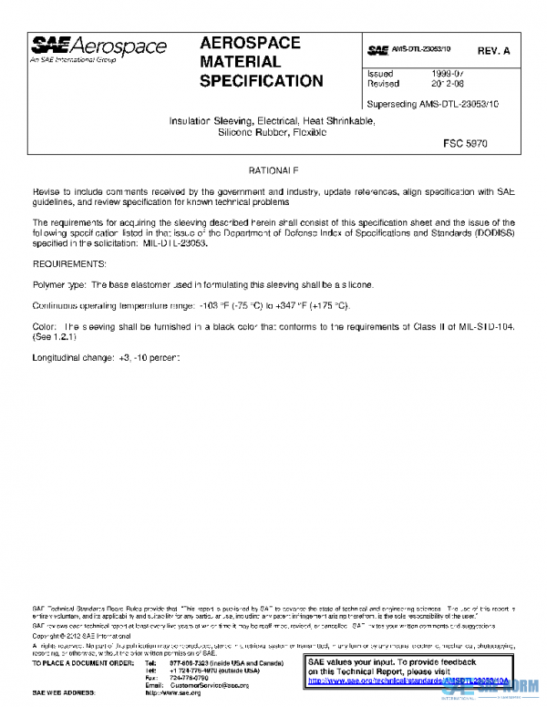SAE AMSDTL23053/10A PDF SAE AMSDTL23053/10A PDF