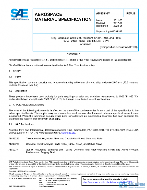 SAE AMS5916B PDF SAE AMS5916B PDF
