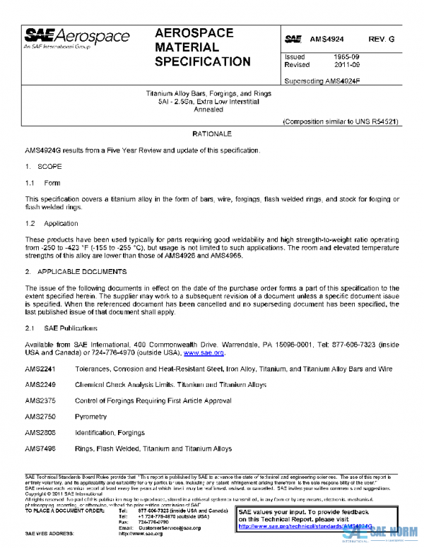 SAE AMS4924G PDF SAE AMS4924G PDF