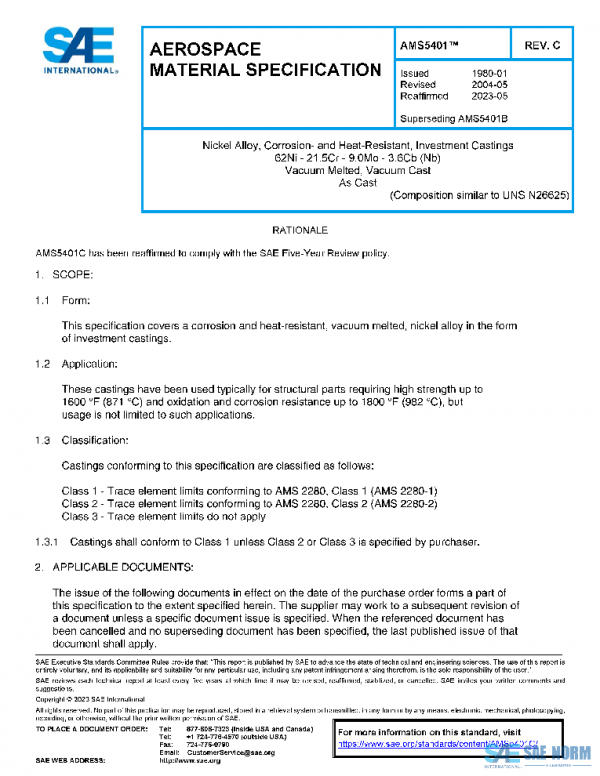 SAE AMS5401C PDF