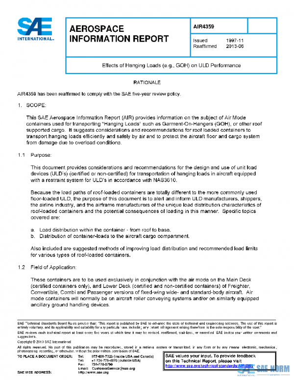 SAE AIR4359 PDF