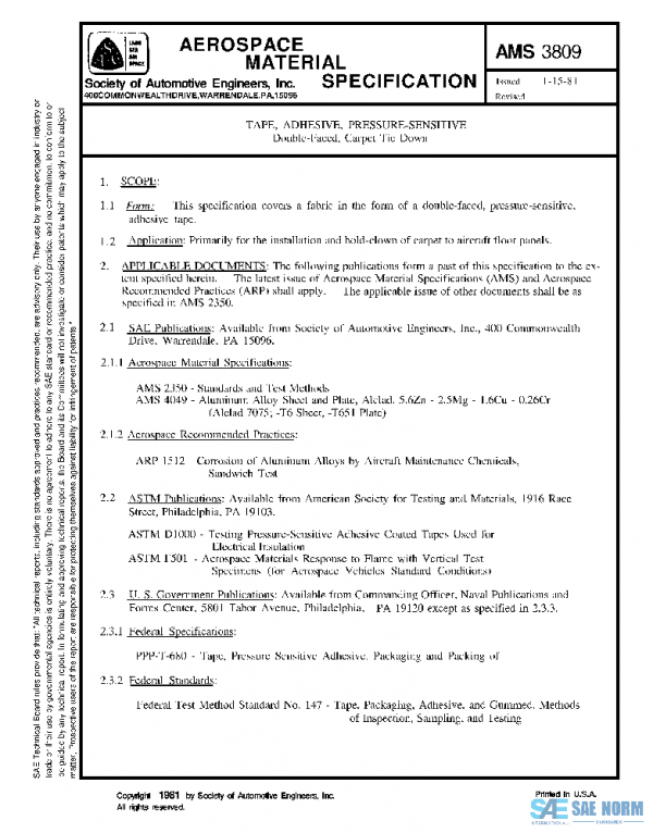SAE AMS3809 PDF
