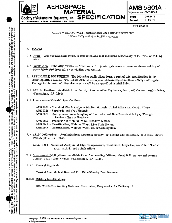 SAE AMS5801A PDF SAE AMS5801A PDF