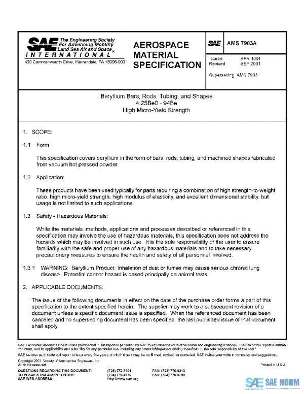 SAE AMS7903A PDF SAE AMS7903A PDF