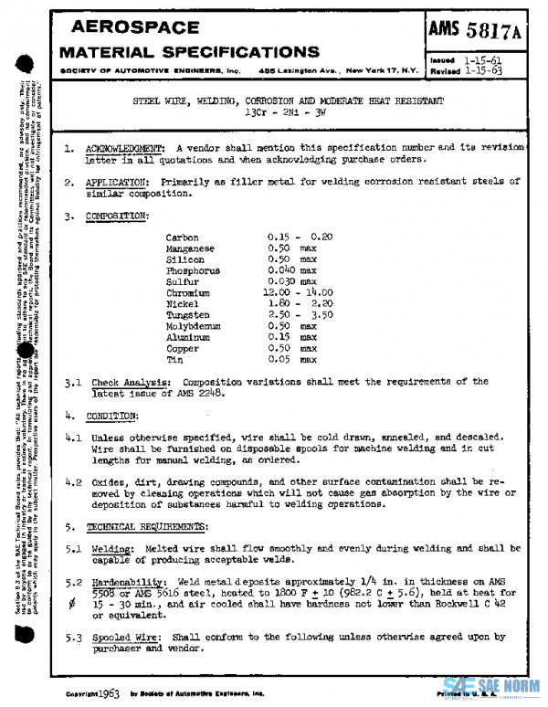 SAE AMS5817A PDF SAE AMS5817A PDF