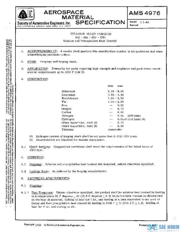 SAE AMS4976 PDF SAE AMS4976 PDF