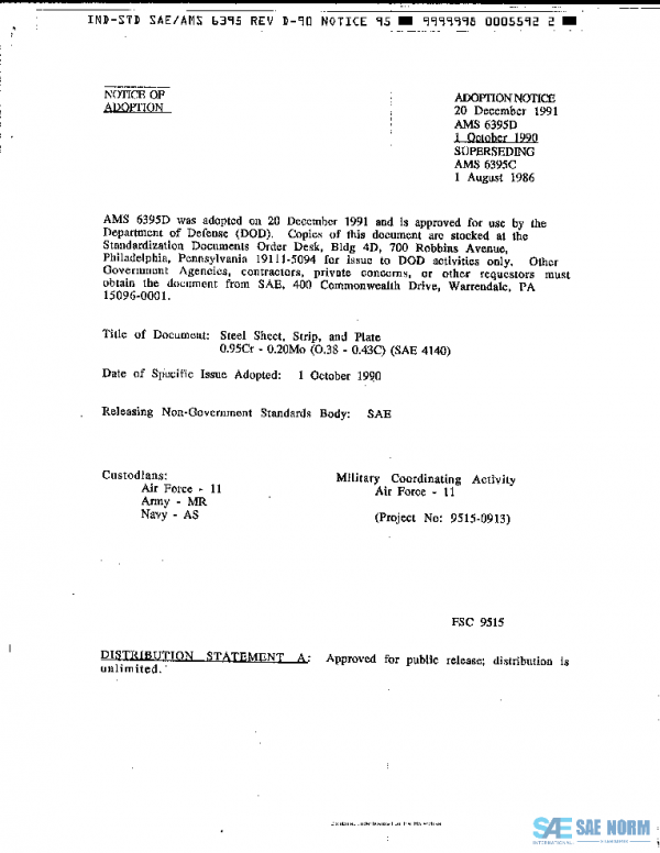 SAE AMS6395D PDF SAE AMS6395D PDF