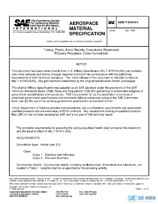 SAE AMST81914/4 PDF SAE AMST81914/4 PDF