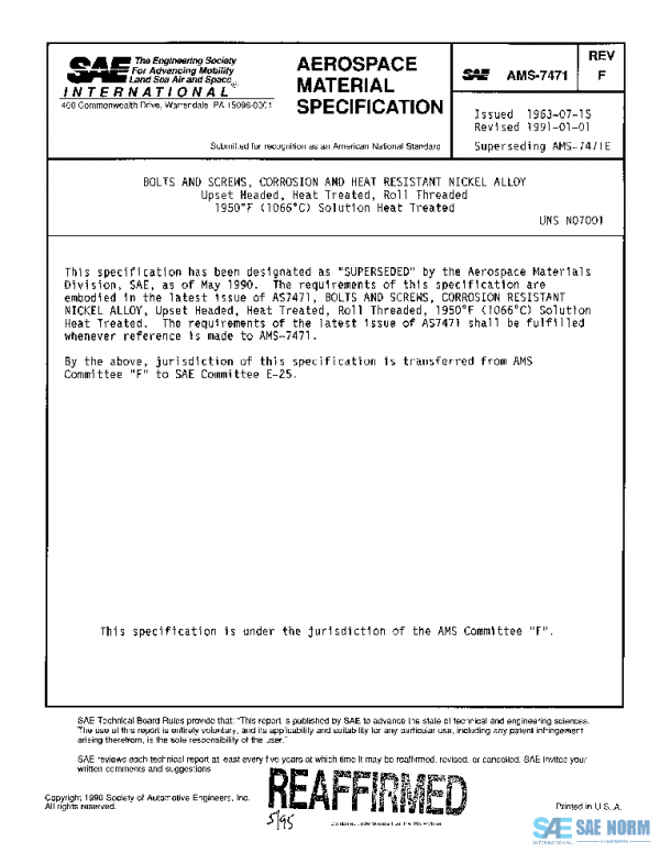 SAE AMS7471F PDF SAE AMS7471F PDF