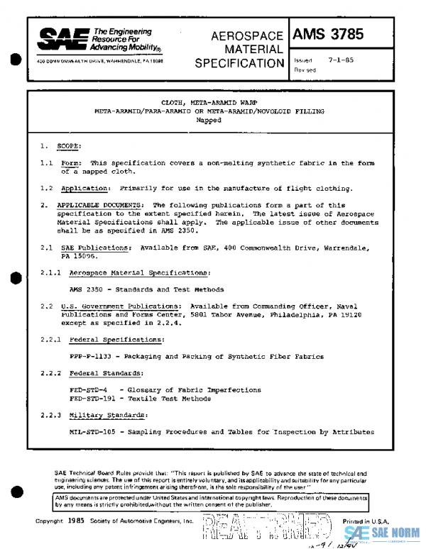 SAE AMS3785 PDF SAE AMS3785 PDF