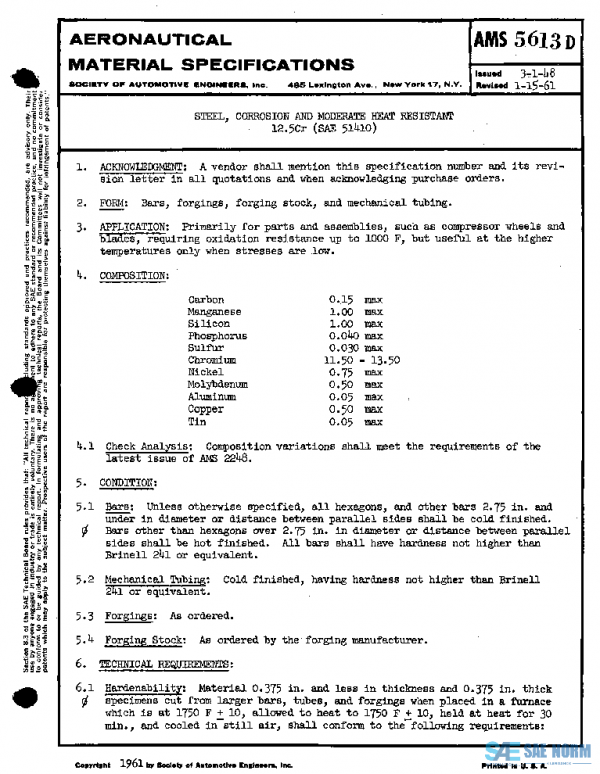 SAE AMS5613D PDF