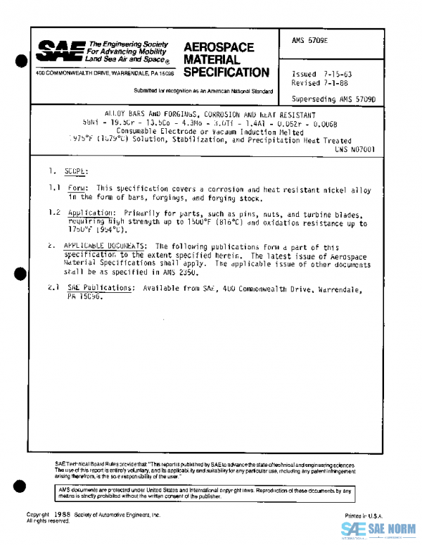 SAE AMS5709E PDF