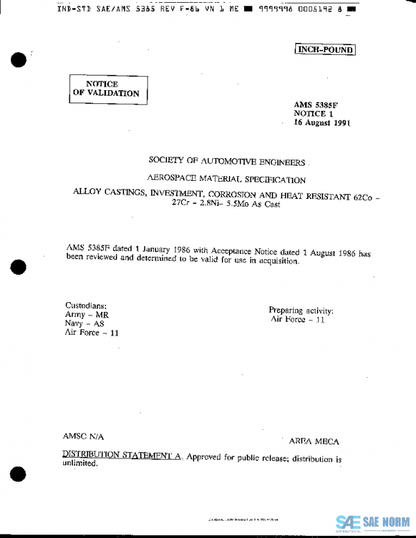 SAE AMS5385F PDF SAE AMS5385F PDF