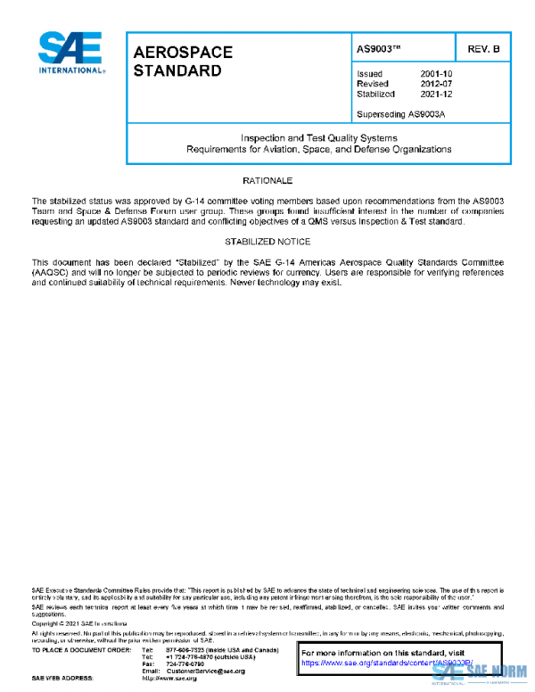 SAE AS9003B PDF