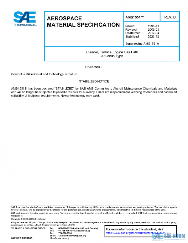 SAE AMS1551B PDF SAE AMS1551B PDF