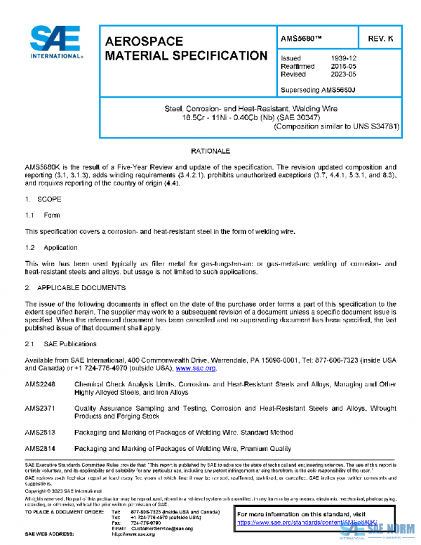 SAE AMS5680K PDF SAE AMS5680K PDF