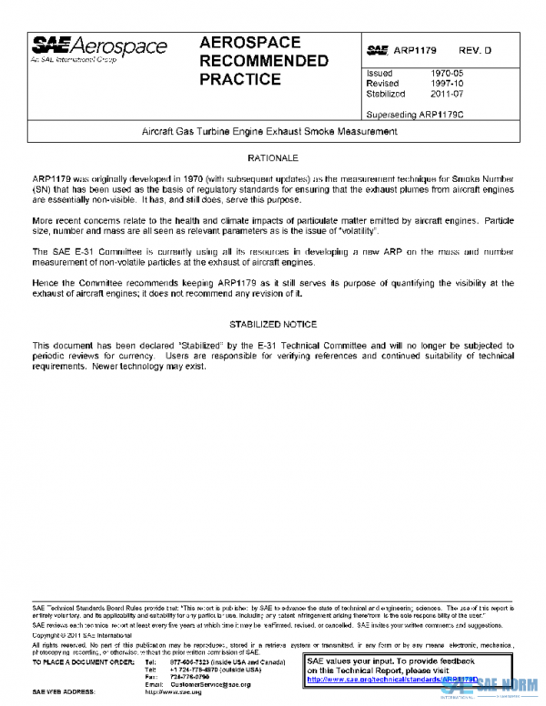 SAE ARP1179D PDF