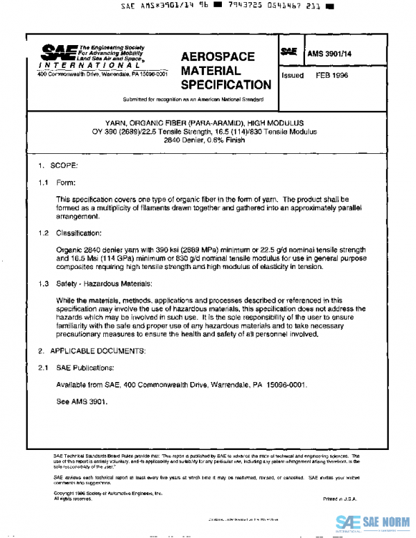 SAE AMS3901/14 PDF