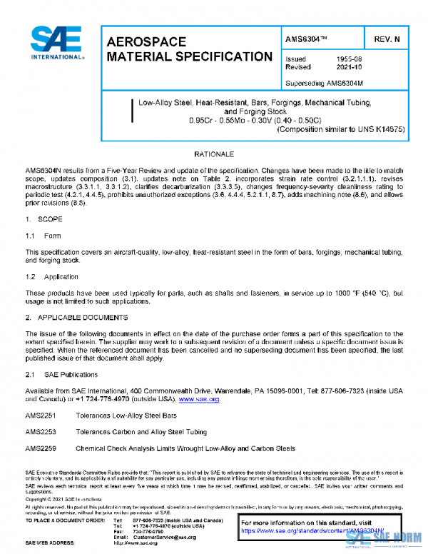 SAE AMS6304N PDF SAE AMS6304N PDF