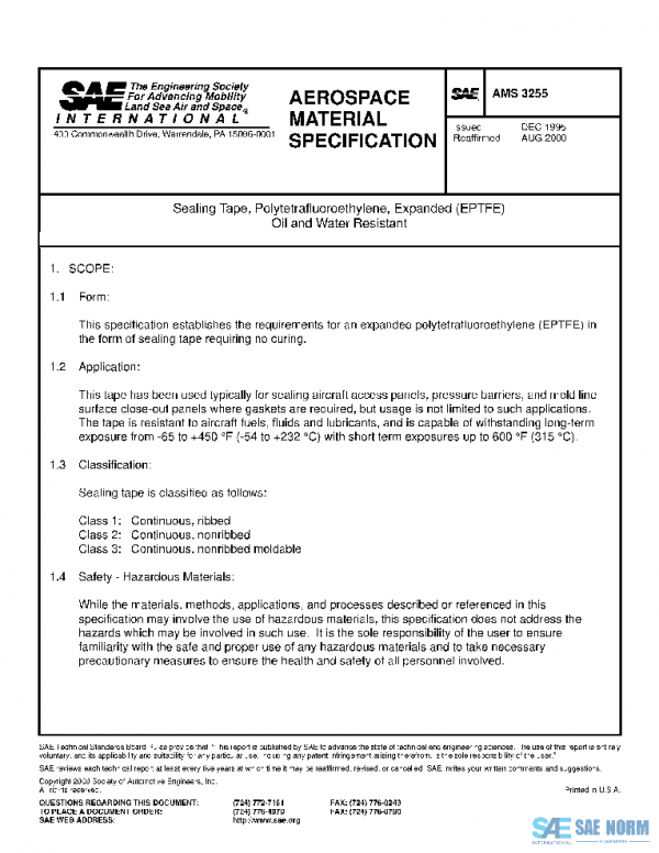 SAE AMS3255 PDF