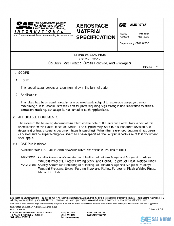 SAE AMS4078F PDF
