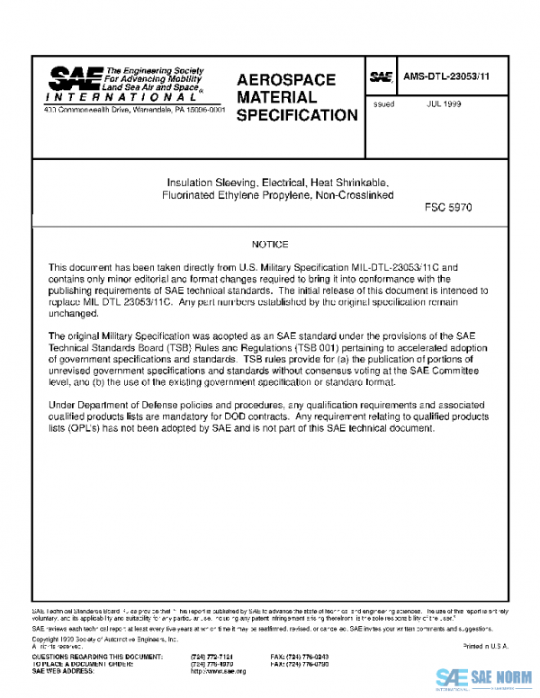 SAE AMSDTL23053/11 PDF