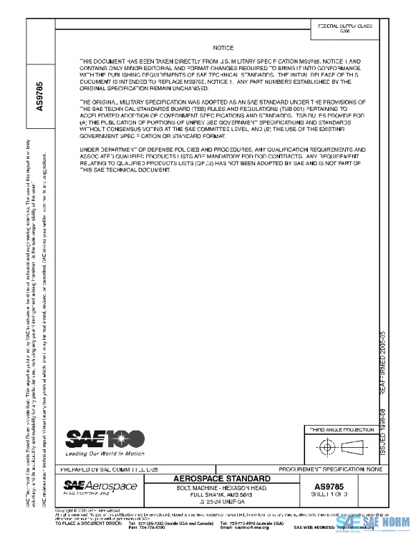 SAE AS9785 PDF SAE AS9785 PDF