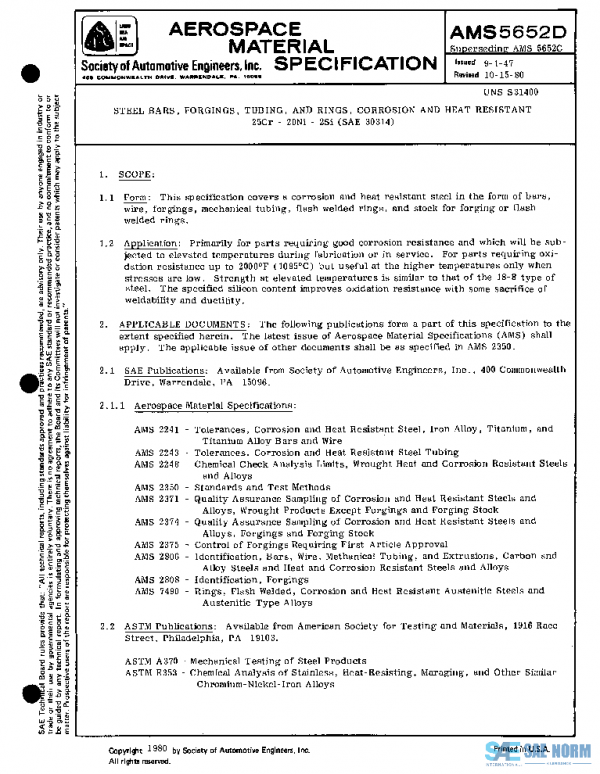 SAE AMS5652D PDF