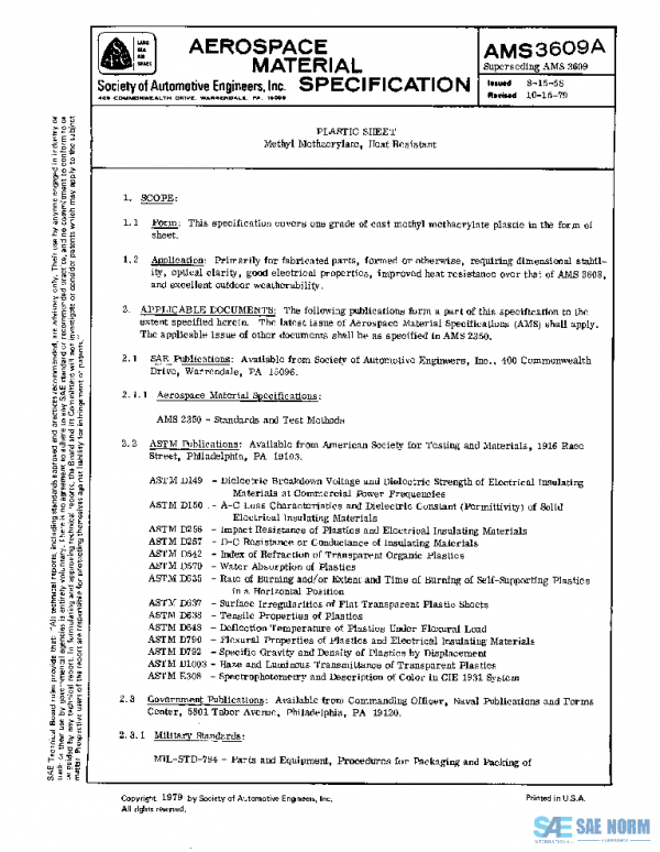 SAE AMS3609A PDF