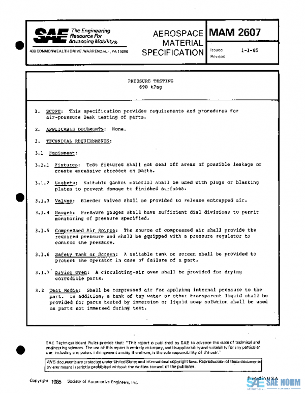 SAE MAM2607 PDF