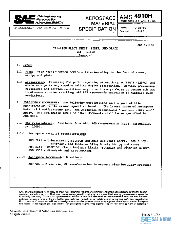 SAE AMS4910H PDF