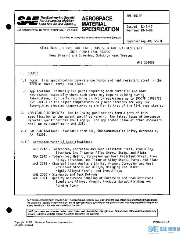 SAE AMS5521F PDF SAE AMS5521F PDF