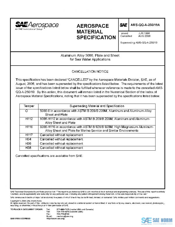 SAE AMSQQA250/19A PDF